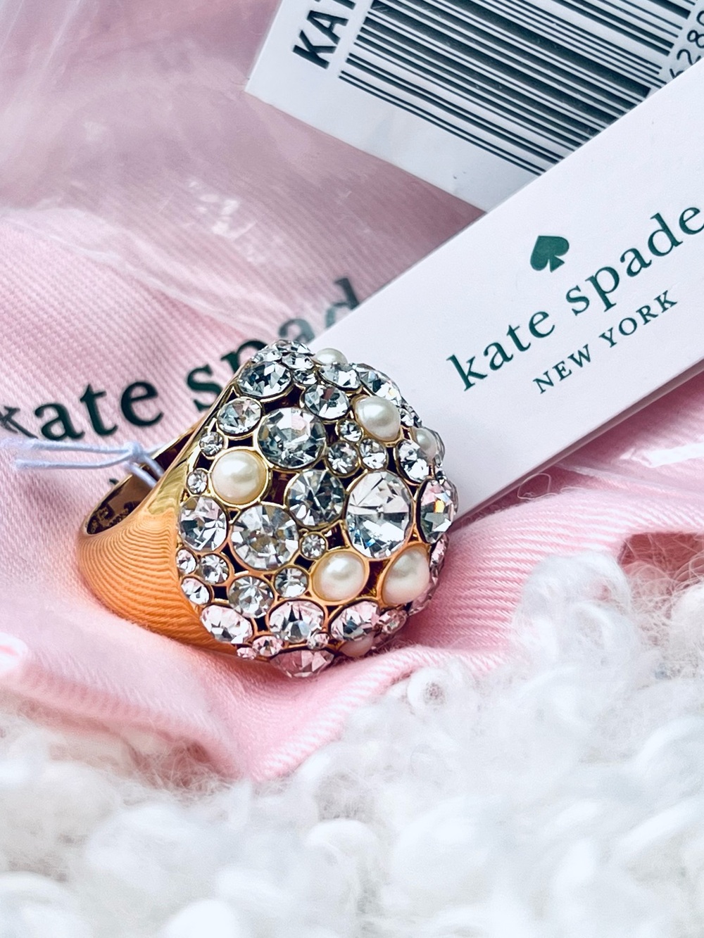 Kate Spade Cocktail Ring “pick a Pearl” gorgeous statement woman’s size 7 💕 NWT